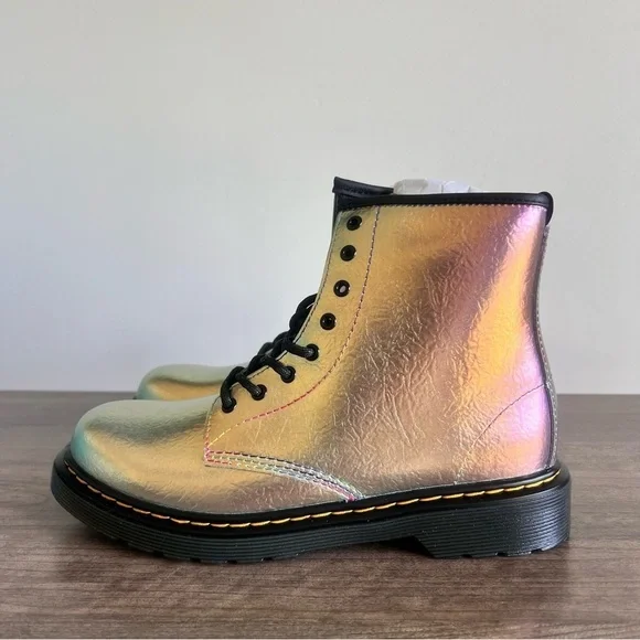 DR. MARTENS Junior 1460 Lace Up Unisex Boots Size 5 or 4 #B1175 B1123 - Picture 4 of 9